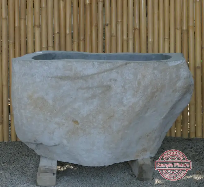 Product image of the product “Riverstone basin, natural surface, polished inside. Dia approx 121-130cm Height 51-60cm ”